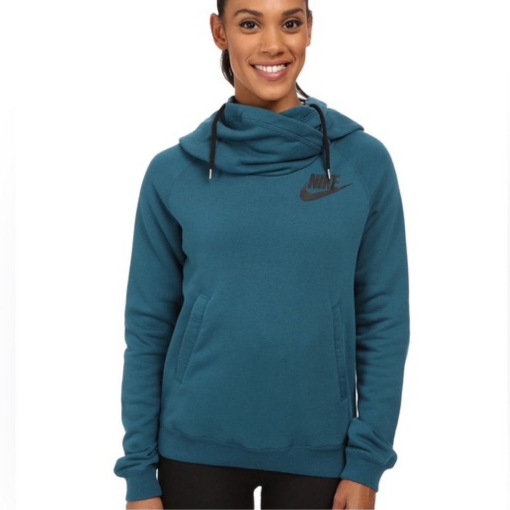 Nike Funnel Neck Teal Hoodie